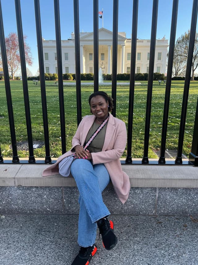 Franklina Tawiah in Washington, DC after a Senior Leadership HR Conference, 2025.